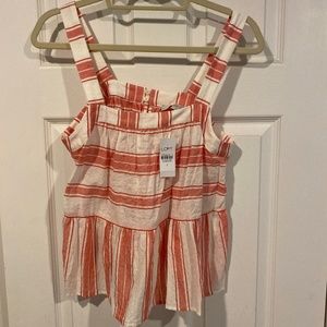Loft Pink and White Stripe Top